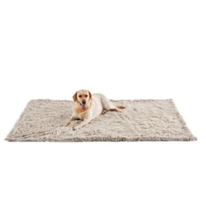 Taupe Outsized Calming Shag Blanket for Giant Canine, 60×80