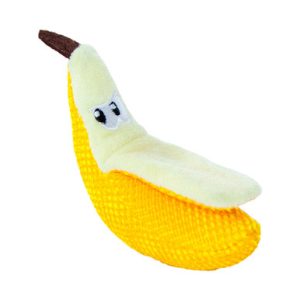 Yellow Banana-Formed Dental Chew Toy for Cats